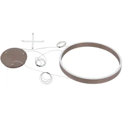 Lucande Slimme hanglamp Yonam, koffie, 1-lamp, Tuya