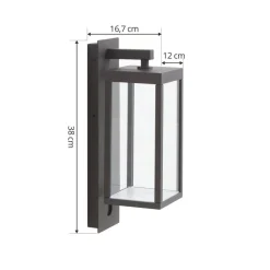 Lucande Smart LED buitenwandlamp Ferdinand, grijs, Tuya