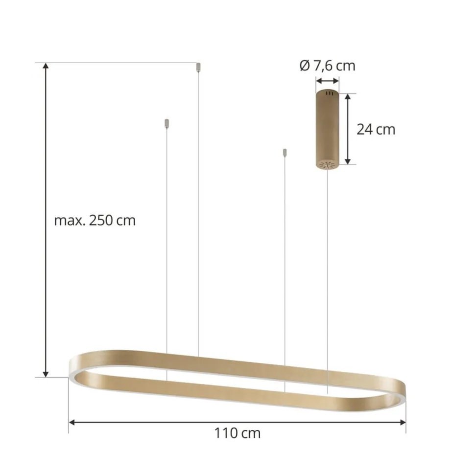 Lucande Smart LED hanglamp Melinay, goud, CCT, Tuya