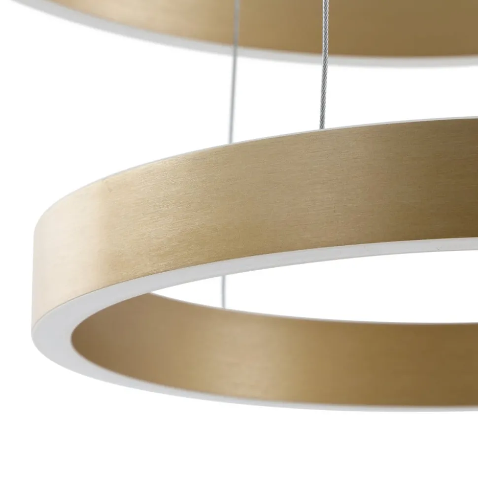 Lucande Smart LED hanglamp Yonam, goud, 2-lamps, Tuya