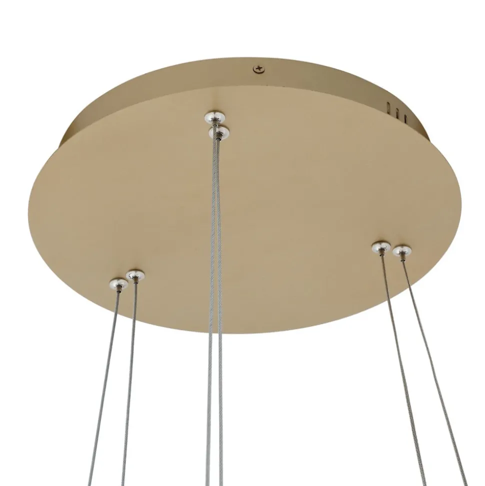 Lucande Smart LED hanglamp Yonam, goud, 2-lamps, Tuya