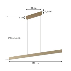 Lucande Smart LED hanglamp Mylosh, goud, CCT, Tuya