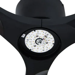 Lucande Smart LED plafondventilator Moneno, zwart, DC, Tuya