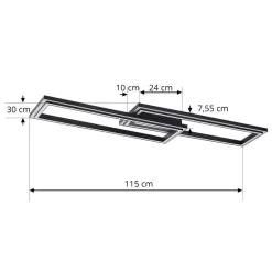 Lucande Smart LED plafondlamp Tjado 115 cm zwart RGB CCT