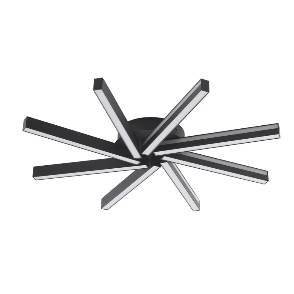 Lucande Smart LED plafondlamp Tjado, Ø70 cm, zwart, RGBW