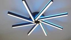 Lucande Smart LED plafondlamp Tjado, Ø70 cm, zwart, RGBW