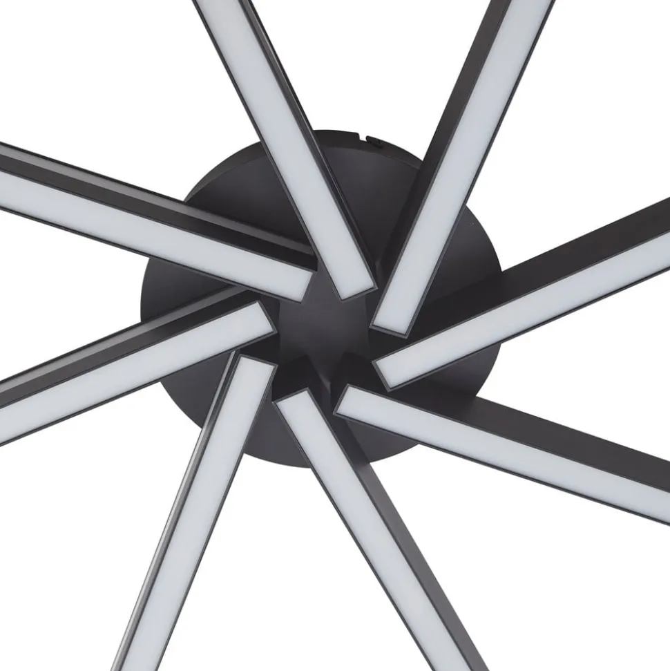 Lucande Smart LED plafondlamp Tjado, Ø70 cm, zwart, RGBW