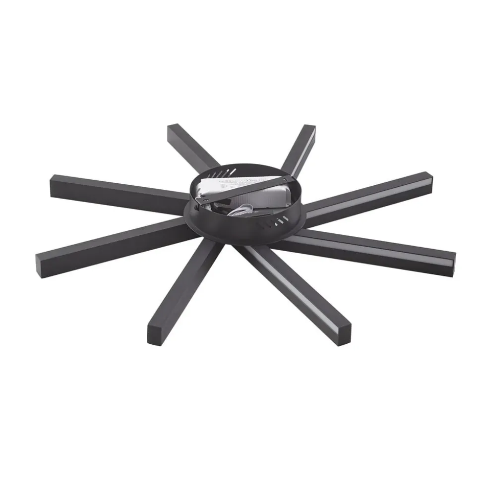 Lucande Smart LED plafondlamp Tjado, Ø70 cm, zwart, RGBW