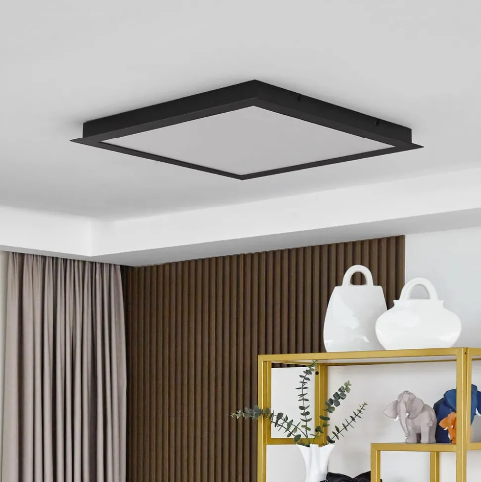 Lucande Smart LED plafondlamp Leicy zwart 65 cm RGB CCT