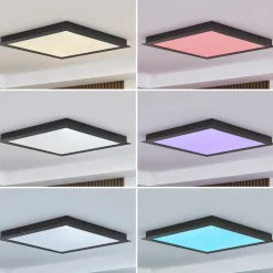 Lucande Smart LED plafondlamp Leicy zwart 65 cm RGB CCT