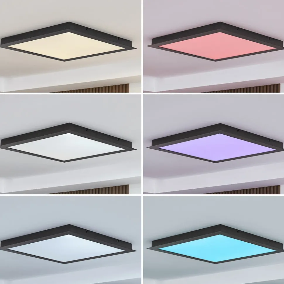 Lucande Smart LED plafondlamp Leicy zwart 65 cm RGB CCT