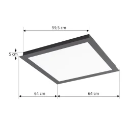 Lucande Smart LED plafondlamp Leicy zwart 65 cm RGB CCT