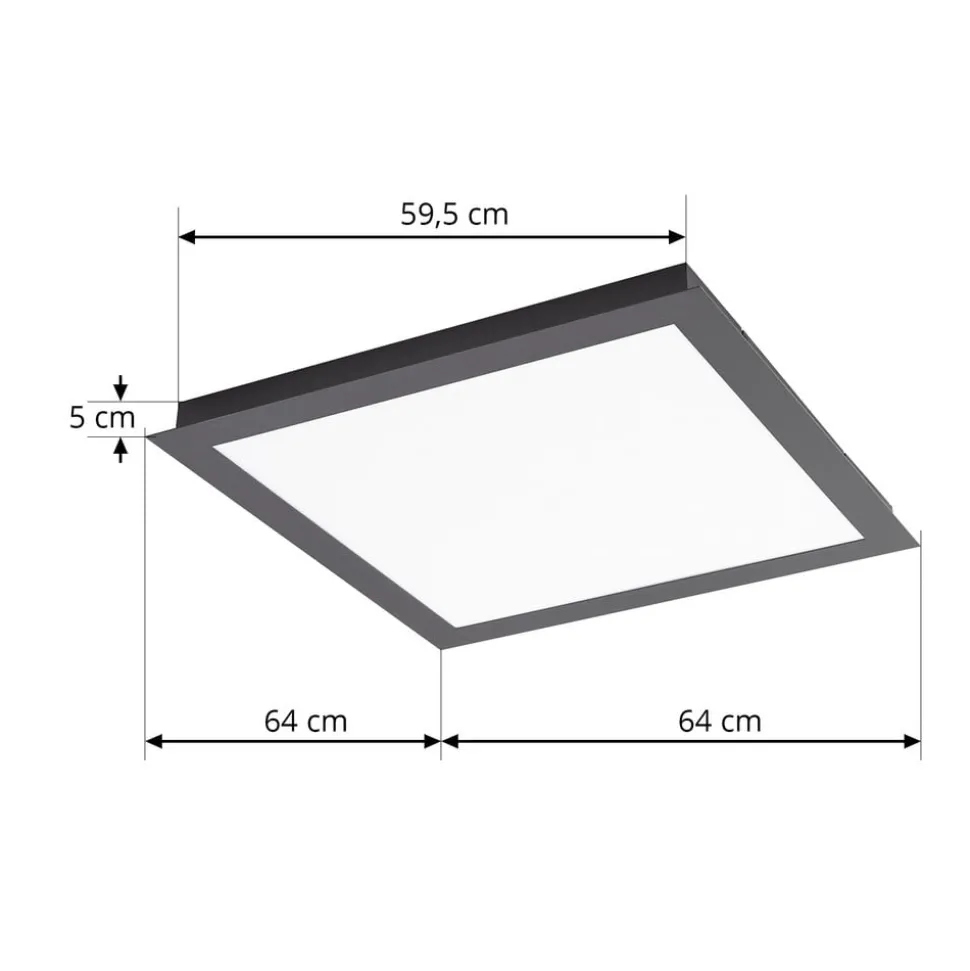 Lucande Smart LED plafondlamp Leicy zwart 65 cm RGB CCT