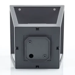 Lucande Sokkellamp Dunia, antraciet, metaal, 24 cm, IP54