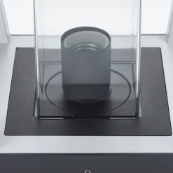 Lucande Sokkellamp Dunia, antraciet, metaal, 24 cm, IP54