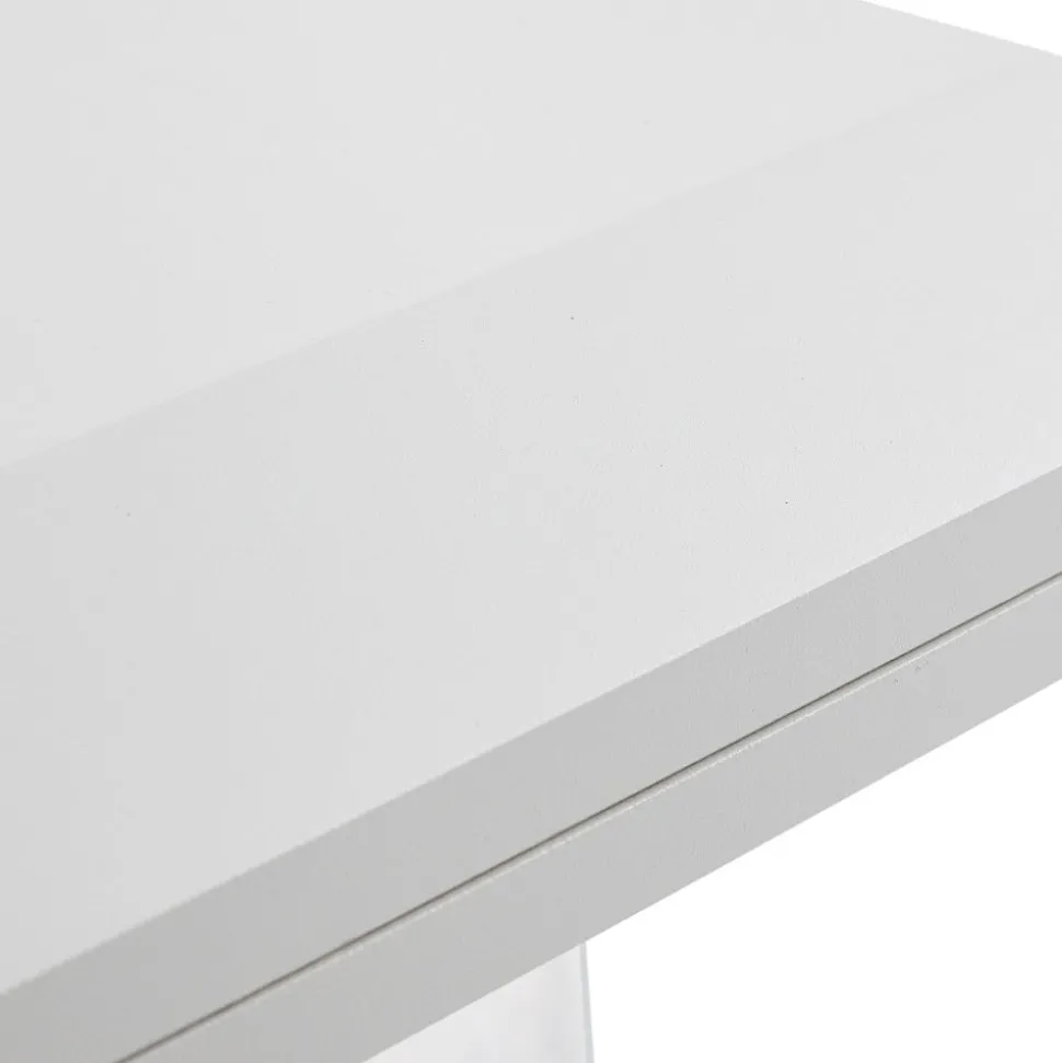 Lucande Sokkellamp Dunia, wit, metaal, 24cm, E27, IP54