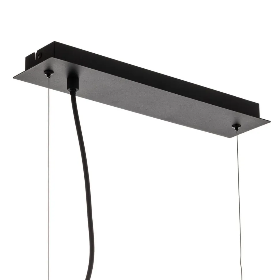 Lucande Sotiana hanglamp, 4 glazen bollen, zwart