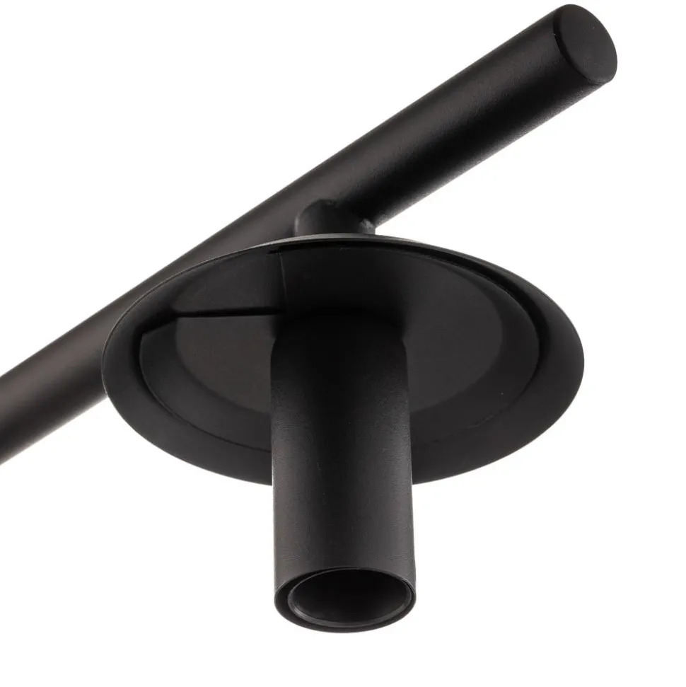 Lucande Sotiana hanglamp, 4 glazen bollen, zwart