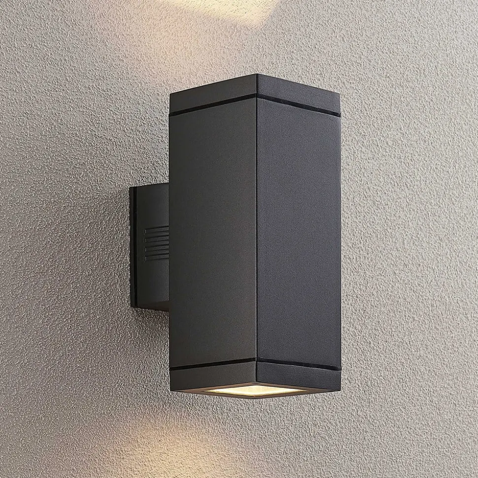 Lucande Stani buitenwandlamp, E27, 2-lamps