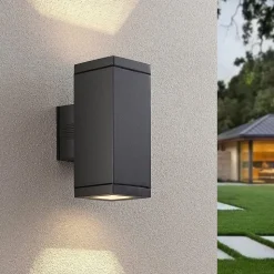 Lucande Stani buitenwandlamp, E27, 2-lamps