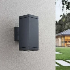 Lucande Stani buitenwandlamp, E27, 2-lamps