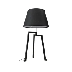 Lucande tafellamp Amona, zwart, textiel, 69 cm, driepoot