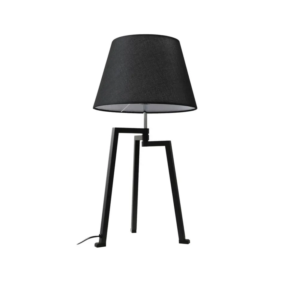 Lucande tafellamp Amona, zwart, textiel, 69 cm, driepoot