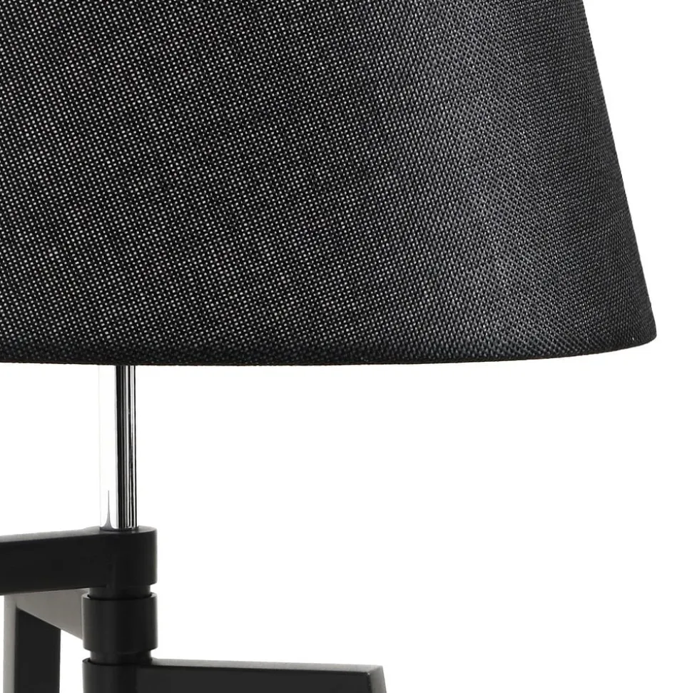 Lucande tafellamp Amona, zwart, textiel, 69 cm, driepoot