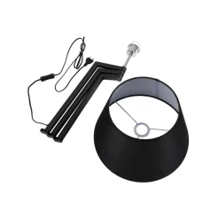 Lucande tafellamp Amona, zwart, textiel, 69 cm, driepoot