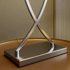 Lucande tafellamp Evaine, chroom/wit, metaal, 66 cm, E27