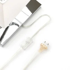 Lucande tafellamp Evaine, chroom/wit, metaal, 66 cm, E27