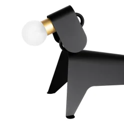Lucande tafellamp Idalina, hond, zwart, ijzer, 41 cm