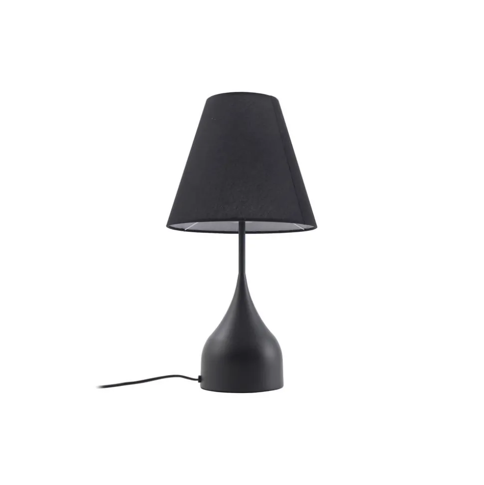 Lucande tafellamp Luoti, zwart, textiel, 57 cm hoog