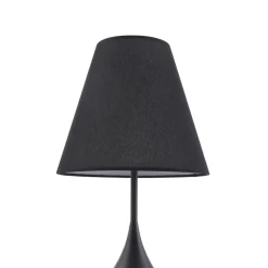 Lucande tafellamp Luoti, zwart, textiel, 57 cm hoog