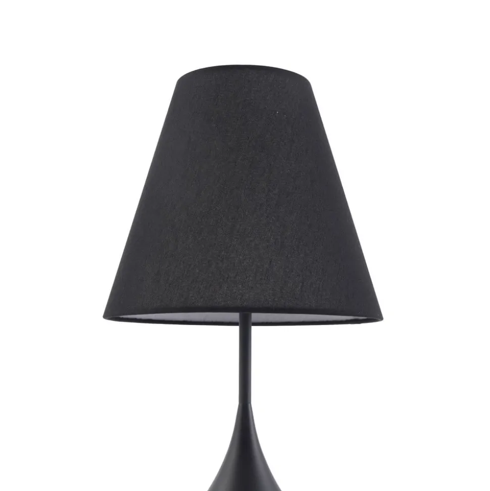 Lucande tafellamp Luoti, zwart, textiel, 57 cm hoog