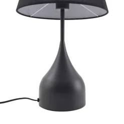 Lucande tafellamp Luoti, zwart, textiel, 57 cm hoog