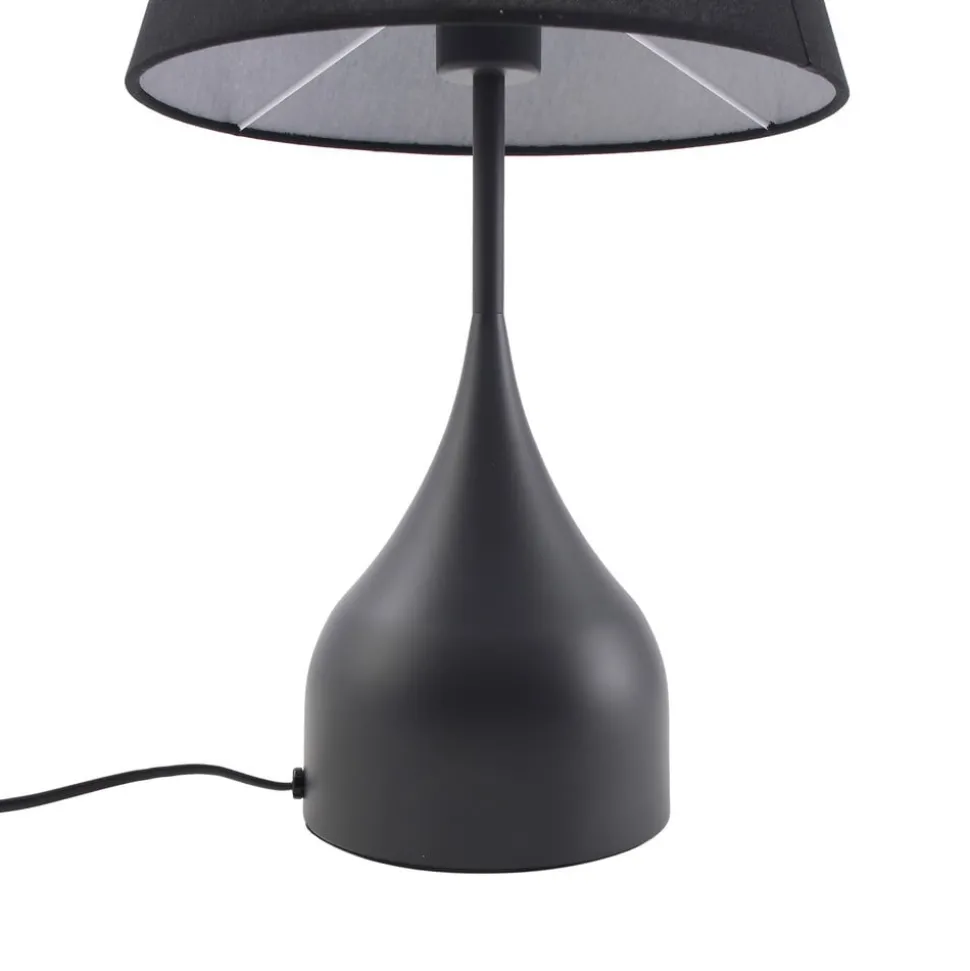 Lucande tafellamp Luoti, zwart, textiel, 57 cm hoog