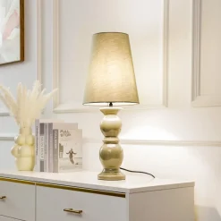 Lucande tafellamp Lyndorin, groen, keramiek