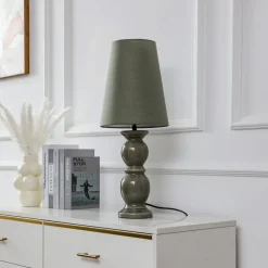 Lucande tafellamp Lyndorin, groen, keramiek