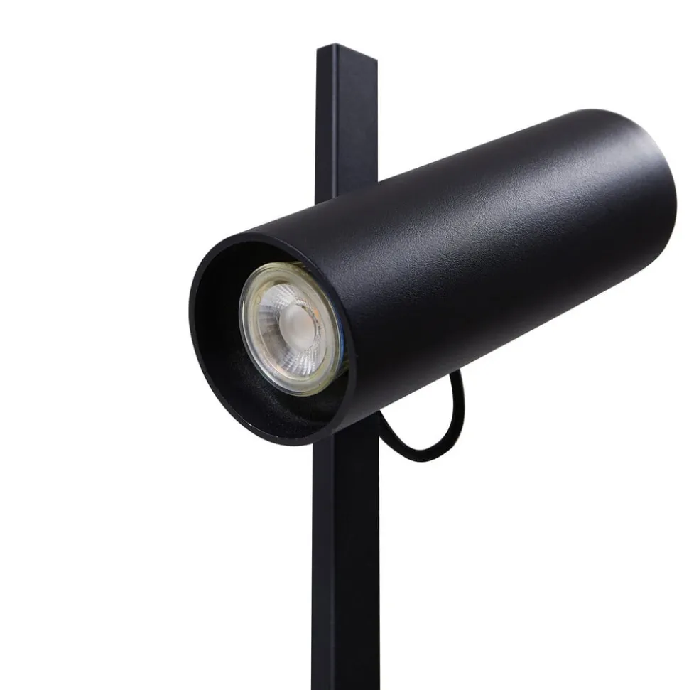 Lucande tafellamp Lysias, zwart, metaal, hoogte 55cm