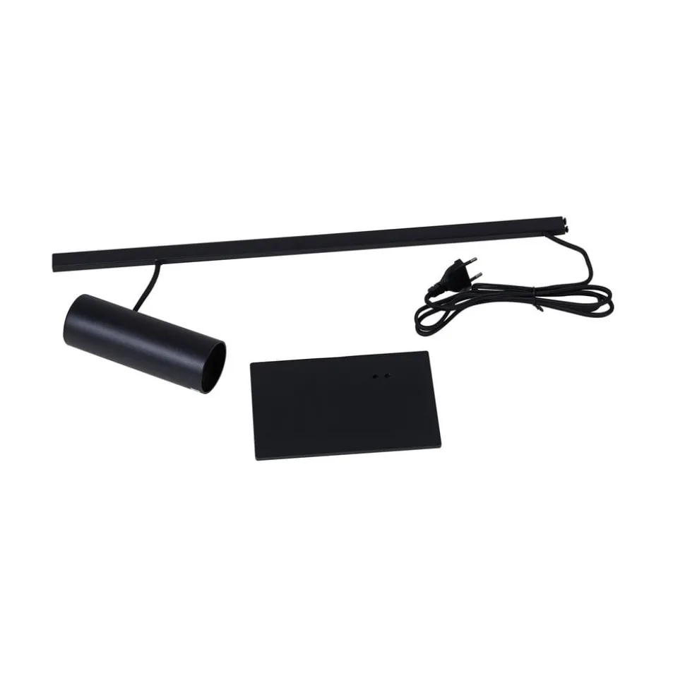 Lucande tafellamp Lysias, zwart, metaal, hoogte 55cm