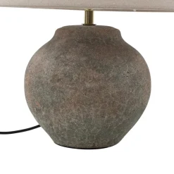 Lucande tafellamp Thalorin, hoogte 39 cm, bruin, keramiek