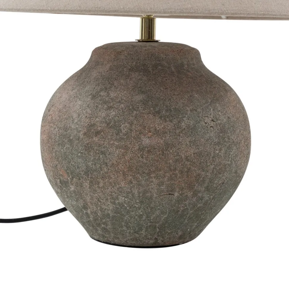 Lucande tafellamp Thalorin, hoogte 39 cm, bruin, keramiek