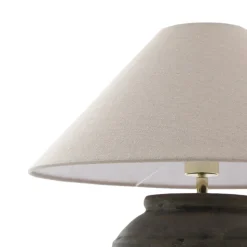 Lucande tafellamp Thalorin, hoogte 46 cm, grijs, keramiek