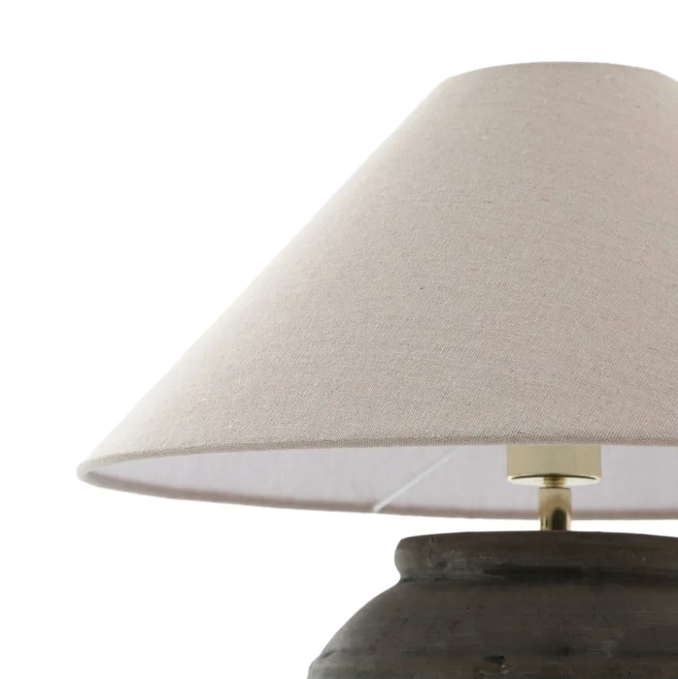 Lucande tafellamp Thalorin, hoogte 46 cm, grijs, keramiek