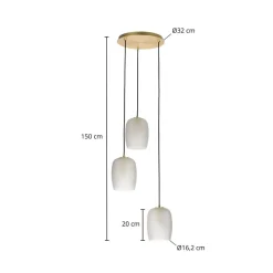 Lucande Taylan hanglamp 3-lamps gebundeld