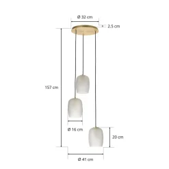 Lucande Taylan hanglamp 3-lamps gebundeld