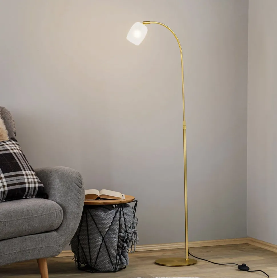 Lucande Taylan vloerlamp van ijzer glazen kap