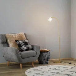 Lucande Taylan vloerlamp van ijzer glazen kap