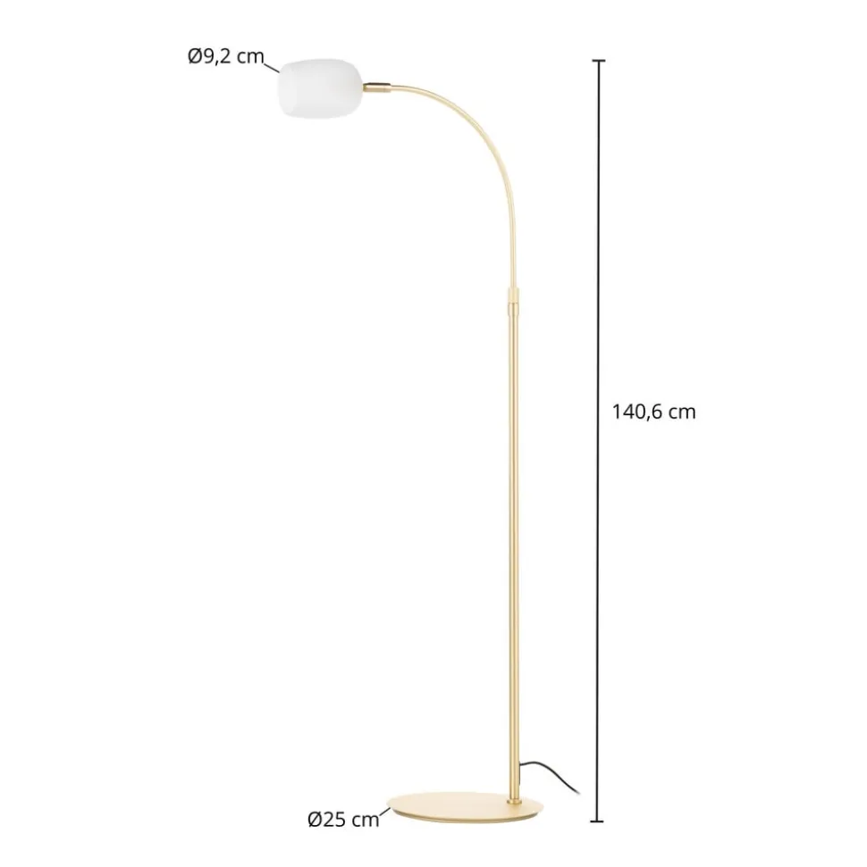 Lucande Taylan vloerlamp van ijzer glazen kap